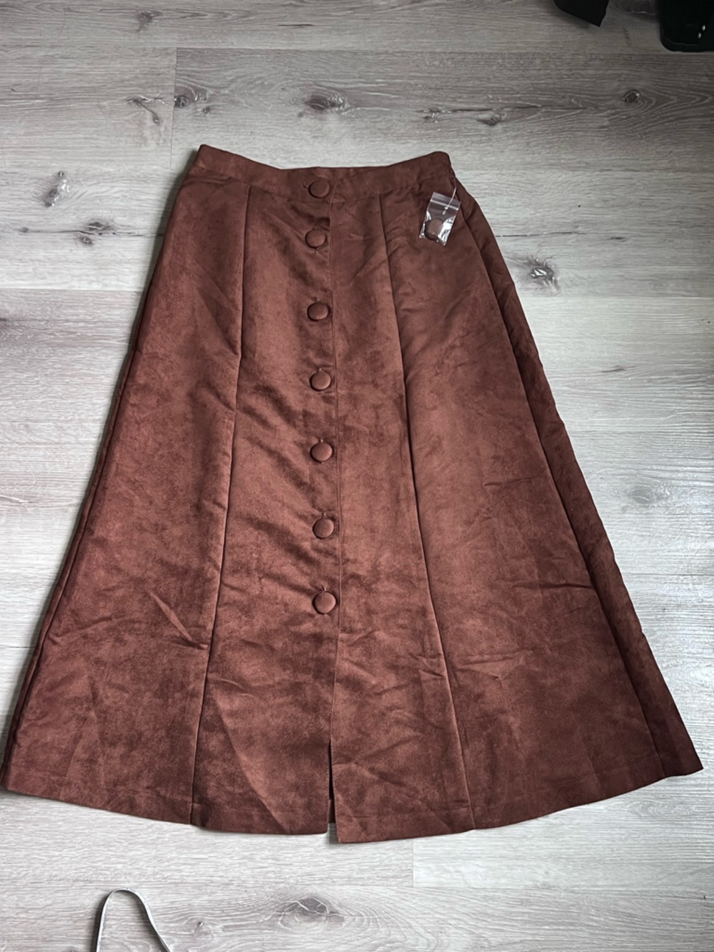Women’s A-Line Button-Front Skirt in Brown